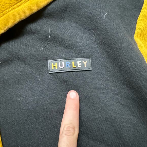 Hurley Surfboards Black Colorblock Hoodie Sweater Sweatshirt - Picture 5 of 6